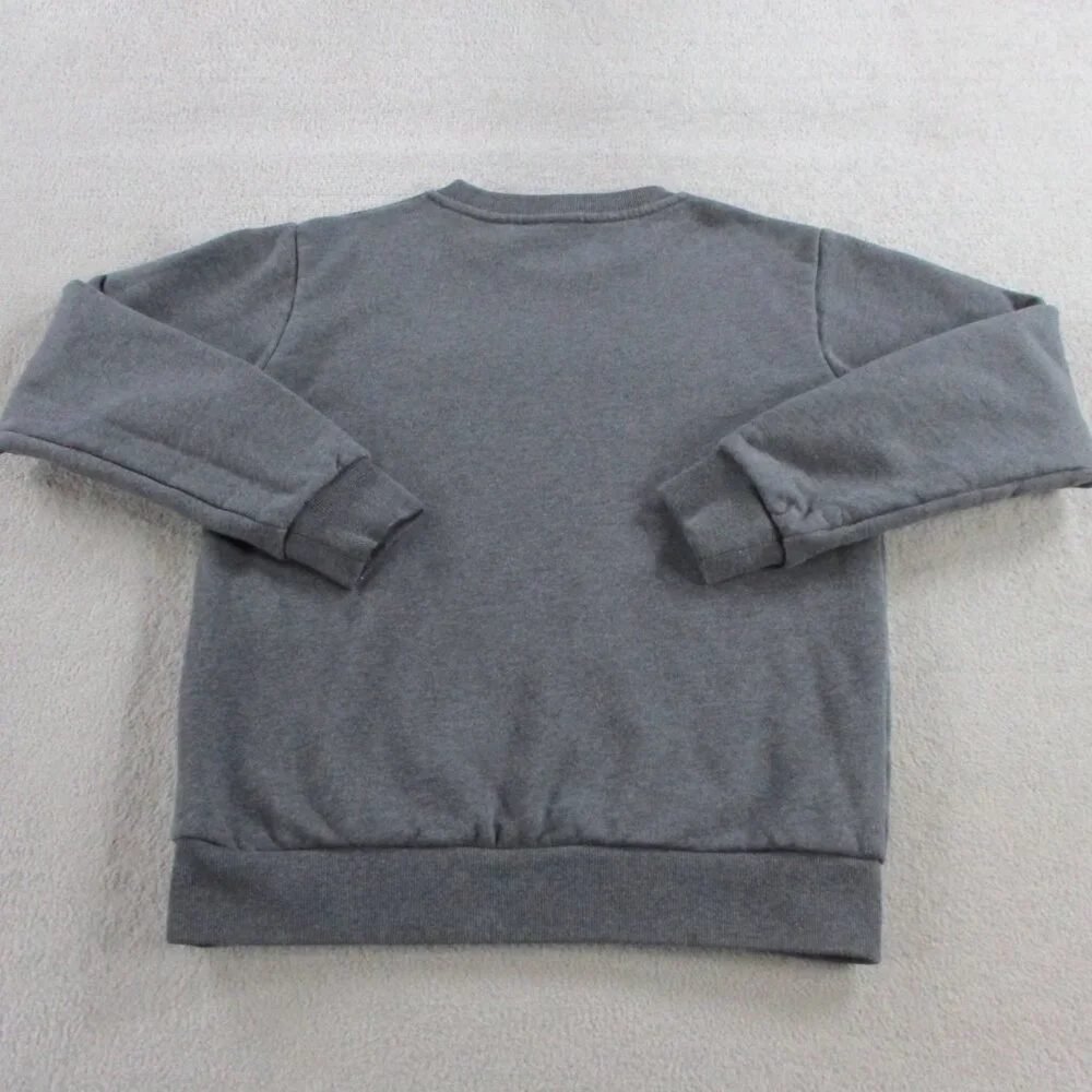 VERSACE Kids Logo Sweatshirt Size 12a Gray Logo Applique Fleece Sweater Crewneck - Picture 3 of 12